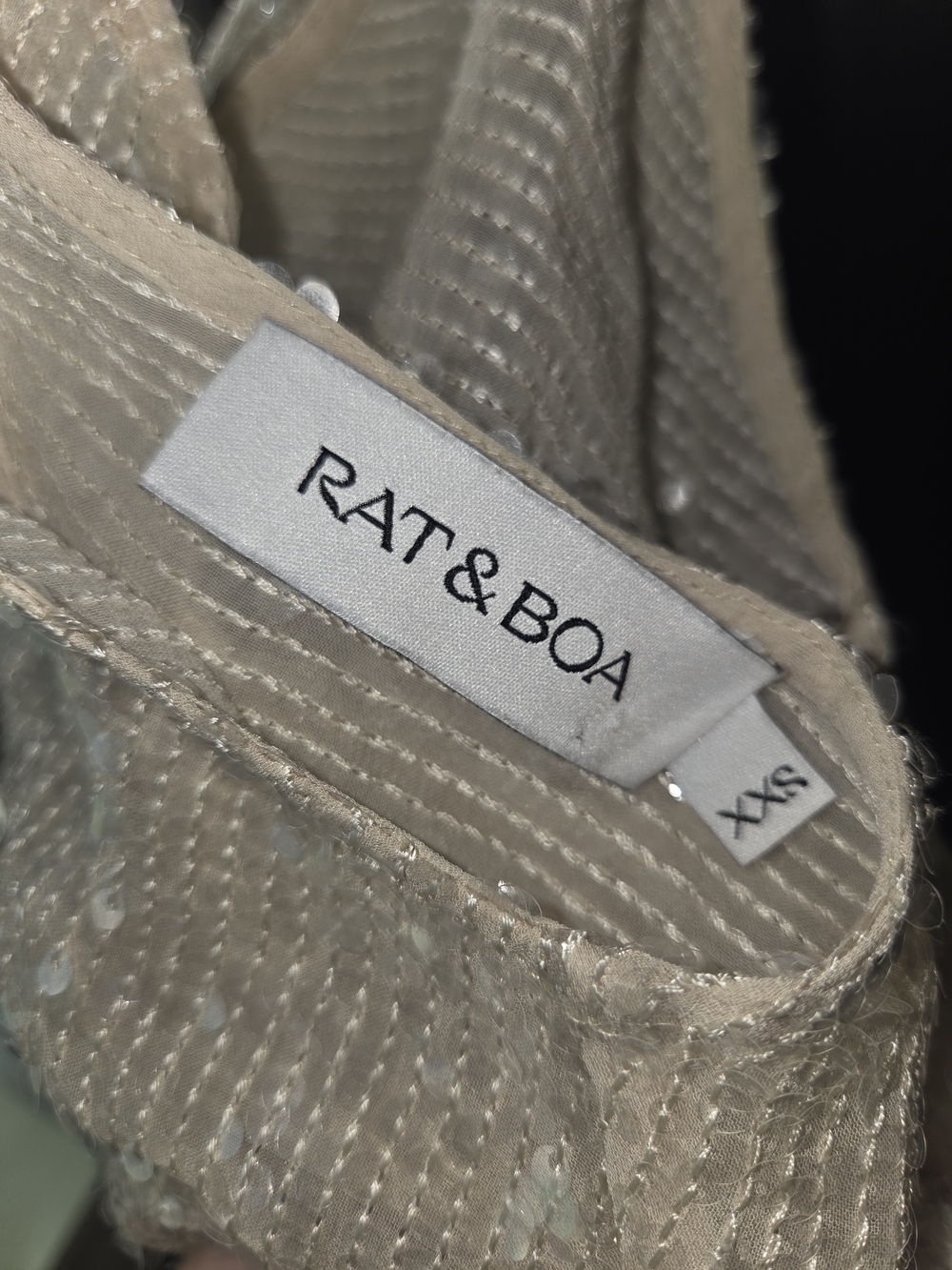 Rat & Boa Olympia Sequin Slip Dress — Champagne XXS - Picture 9 of 9